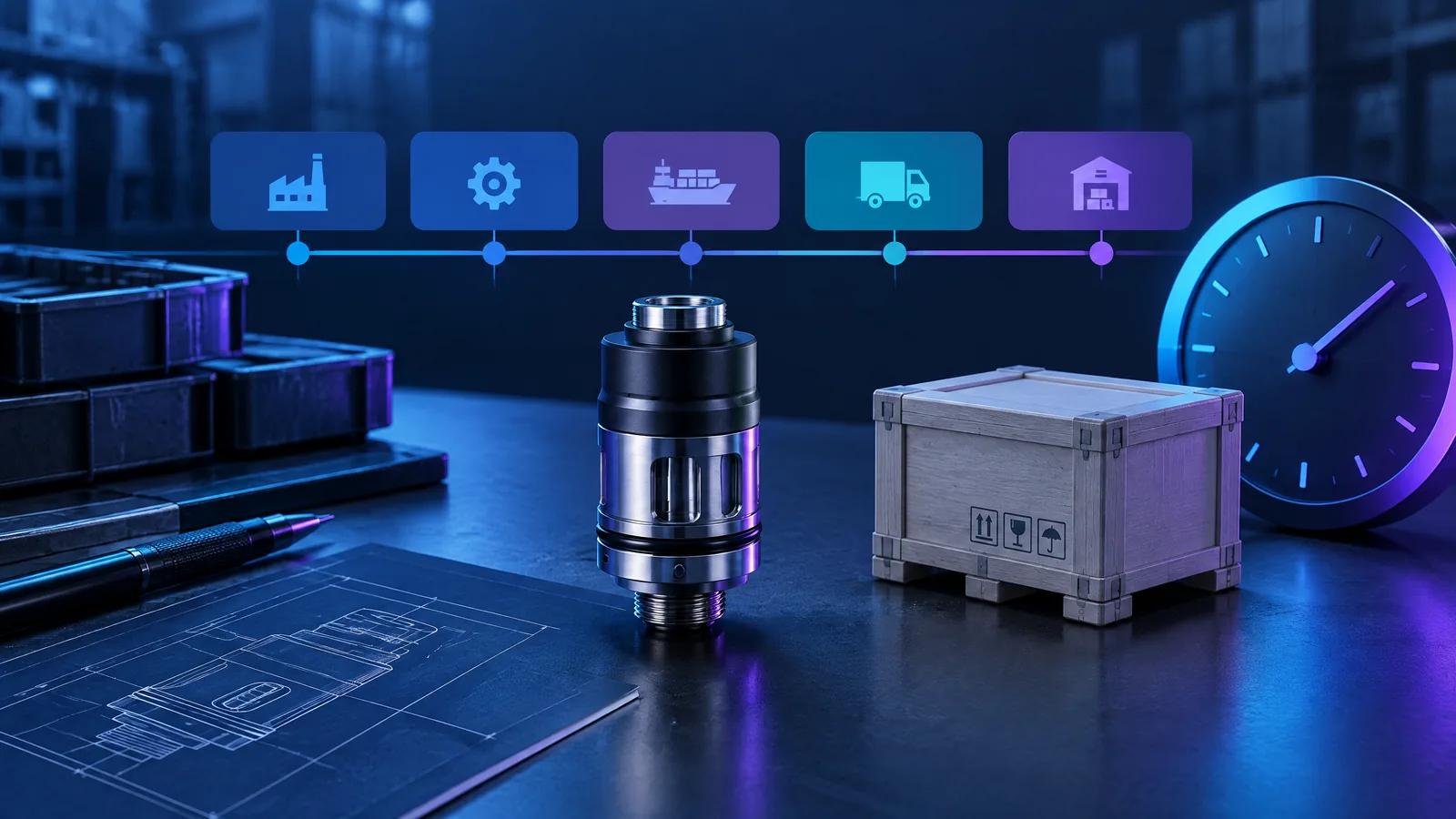 Illustrative B2B vapor hardware planning visual for B2B Vapor Hardware Lead Time: Questions to Ask Instead of Assuming a Date.